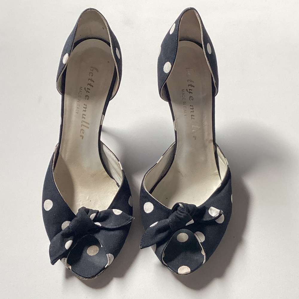 Bettye Muller B/W Polka Dot Heels size 39